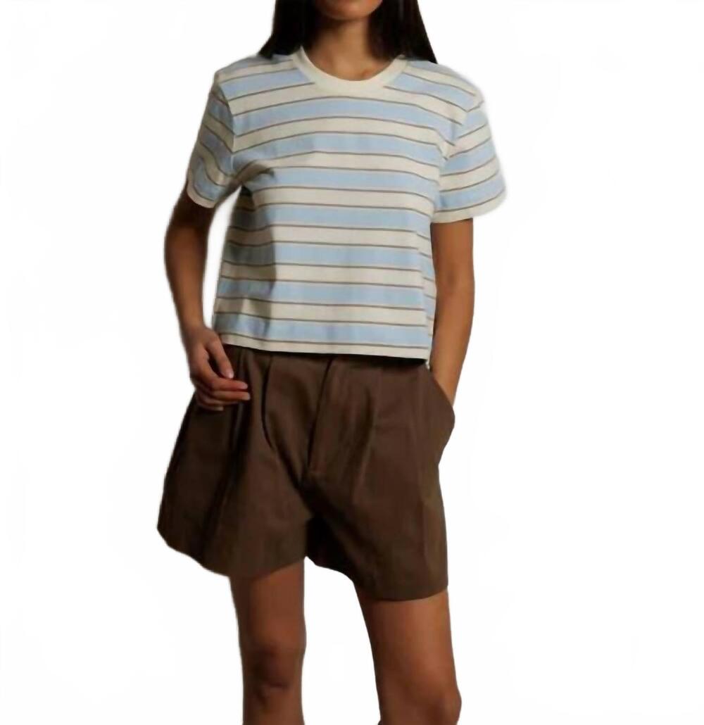 NEW PERFECTWHITETEE gia short sleeve stripe tee in blue